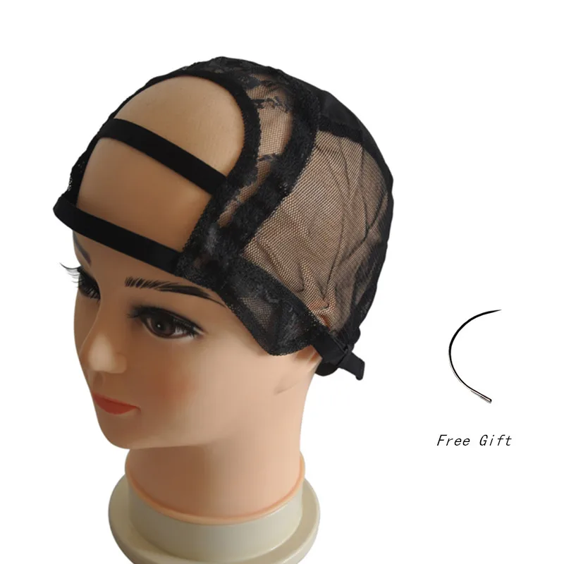 

4*4 U Part Wig Cap For Making Wigs with Adjustable Strap Fishnet Mesh Weaving Cap Glueless Wig Caps Good Quality Size S/M/L