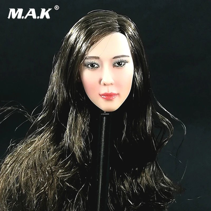 

1/6 female Movie star Head Sculpt For PHicen Tbleagure figure body Black Hair Asian beauty 12" Action Figure doll toy gift