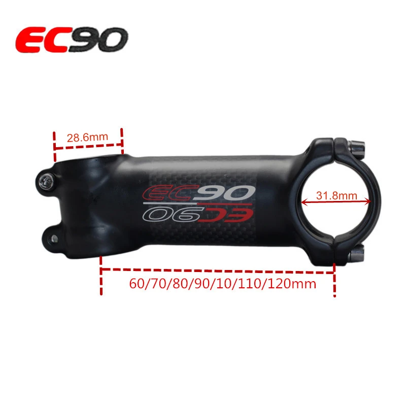 EC90 углеродное волокно+ Алюминий велосипедный вынос руля Сверхлегкий углеродное волокно, подъемный стержень стержня углеродное волокно ручки велосипеда Руль 28,6-31,8 мм 6/17 градусов - Цвет: 6 degree 80mm