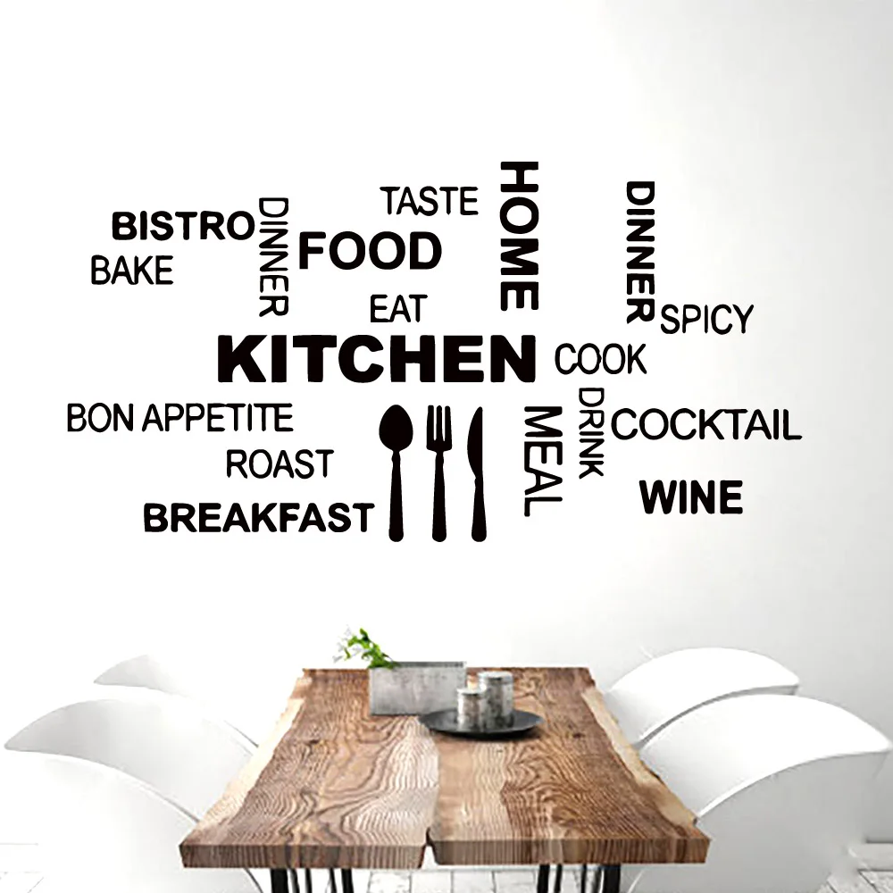 Art Quotes Kitchen Wall Stickers Vinyl Waterproof Decal Coffee Sticker For cooking house Decoration Mural wallstickers wallpaper