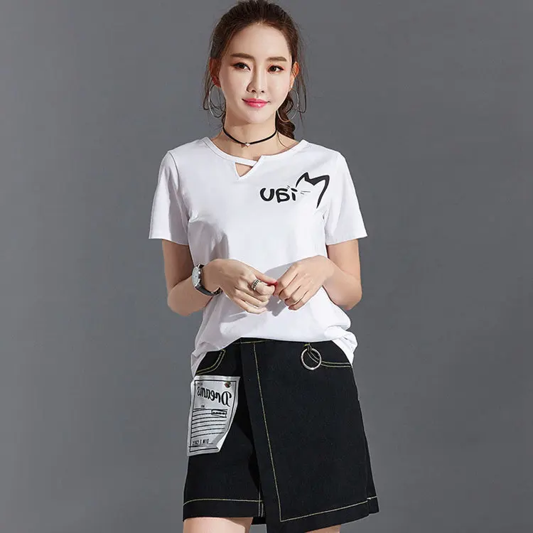 Funny Tshirt Women T-shirt Summer Short Sleeve Cotton Tops Tees Femme Tshirts Letter Print T-shirts Camisetas Mujer Verano 2018 (5)