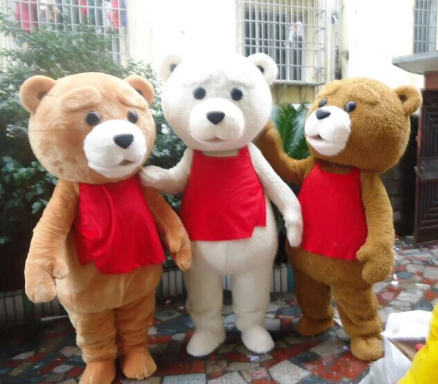 

Hot Sale Tedy Costume Adult Fur Teddy Bear Mascot Costume Free Shipping Fancy Dress doll