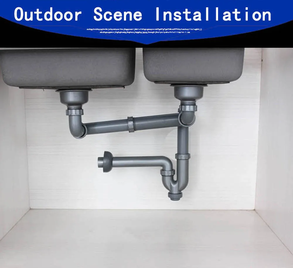 Talea Double Kitchen Sink Drainer Drain Pipe Rear Position Talea Double Kitchen Sink Drainer Drain Pipe Rear Position Drainage System Basin Kit Hose And Strainers