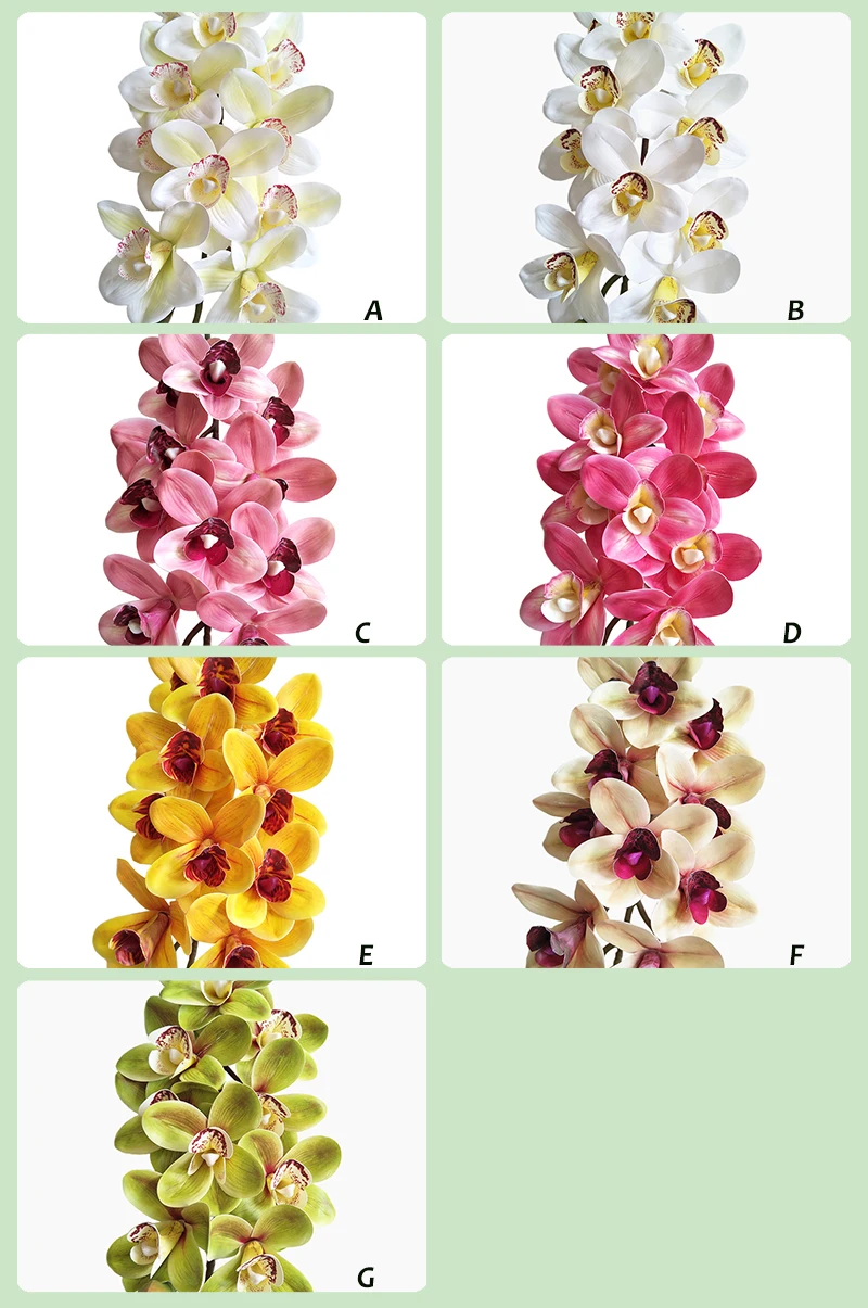 JAROWN 10 глава 3D латекс искусственный букет орхидеи Настоящее сенсорный Cymbidium Свадебный декор искусственное домашнее растение украшения фаленопсис