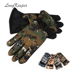 Для мужчин армии тактические перчатки мужской Полный Пальцы зима скорректированный наручные кашемир варежки Мужской камуфляж Guantes 10