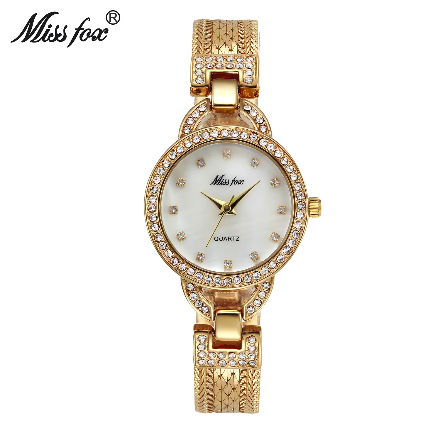 

Miss fox genuine waterproof 50m quartz watch female alloy diamond casual steel strip women's watch fashion luxury watch ladies