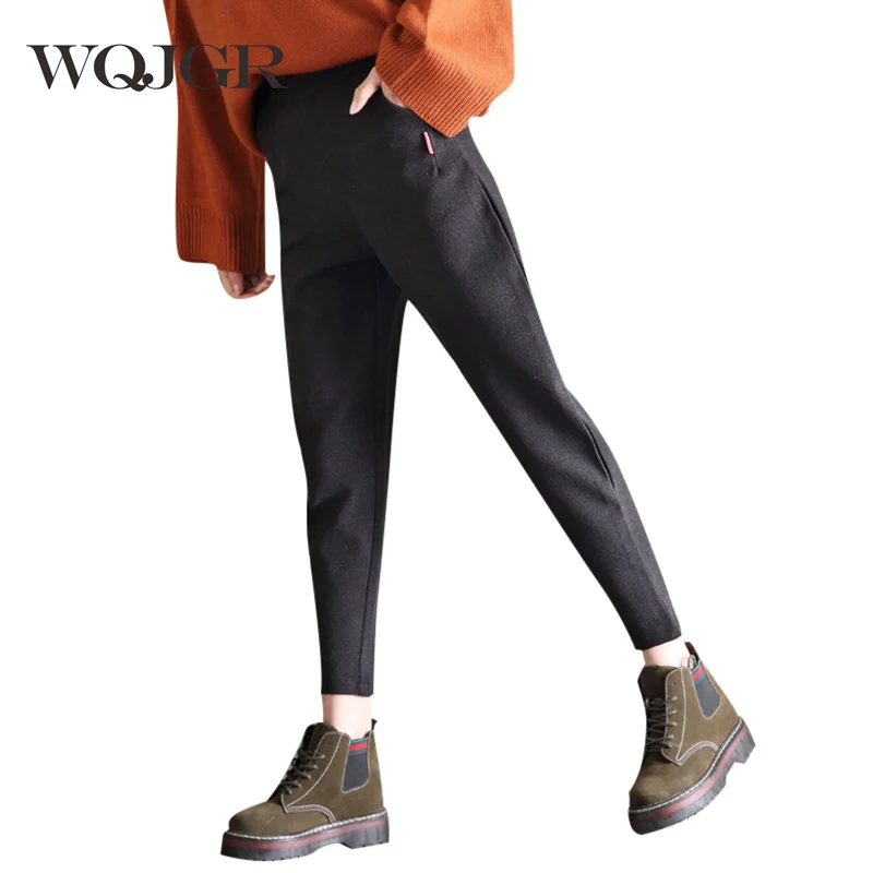 

WQJGR Pants Woman Autumn And Winter Bound Feet Radish Wind Bf Haren Pants