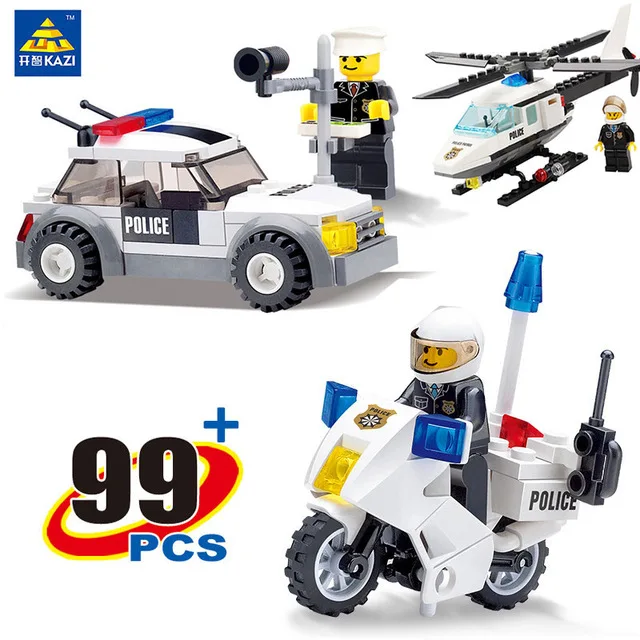 City Police Patrol Motorcycle Helicopter Building Blocks Sets Compatible Legoingly City Figure Diy Bricks Educational Toys Gift