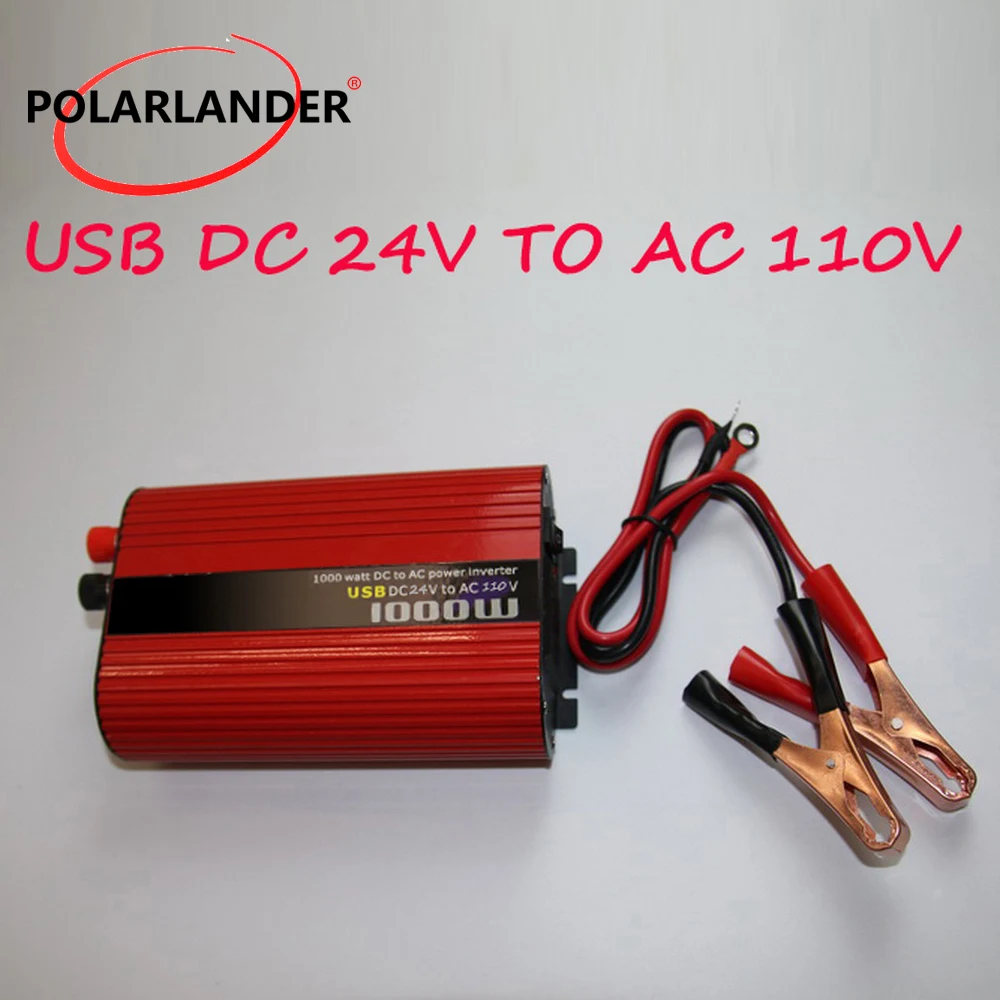 DC 24 V к AC 110 V/Универсальное напряжение DC 12 V к AC 220 V/двойной USB Красный Овальный инвертор питания DC 12 V к AC 110 V/DC 24 V к AC 220 V/