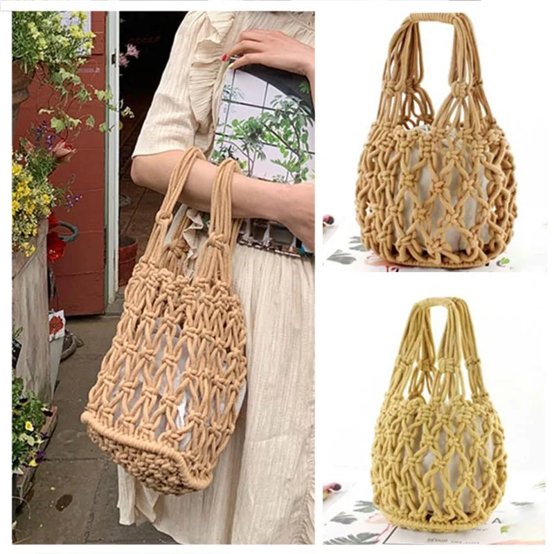 

Weaving Hollow Female Handbag Bags Women's Designer Bucket Bag Big Womens' Pouch Ladies Candy Color Large Capacity HandBags