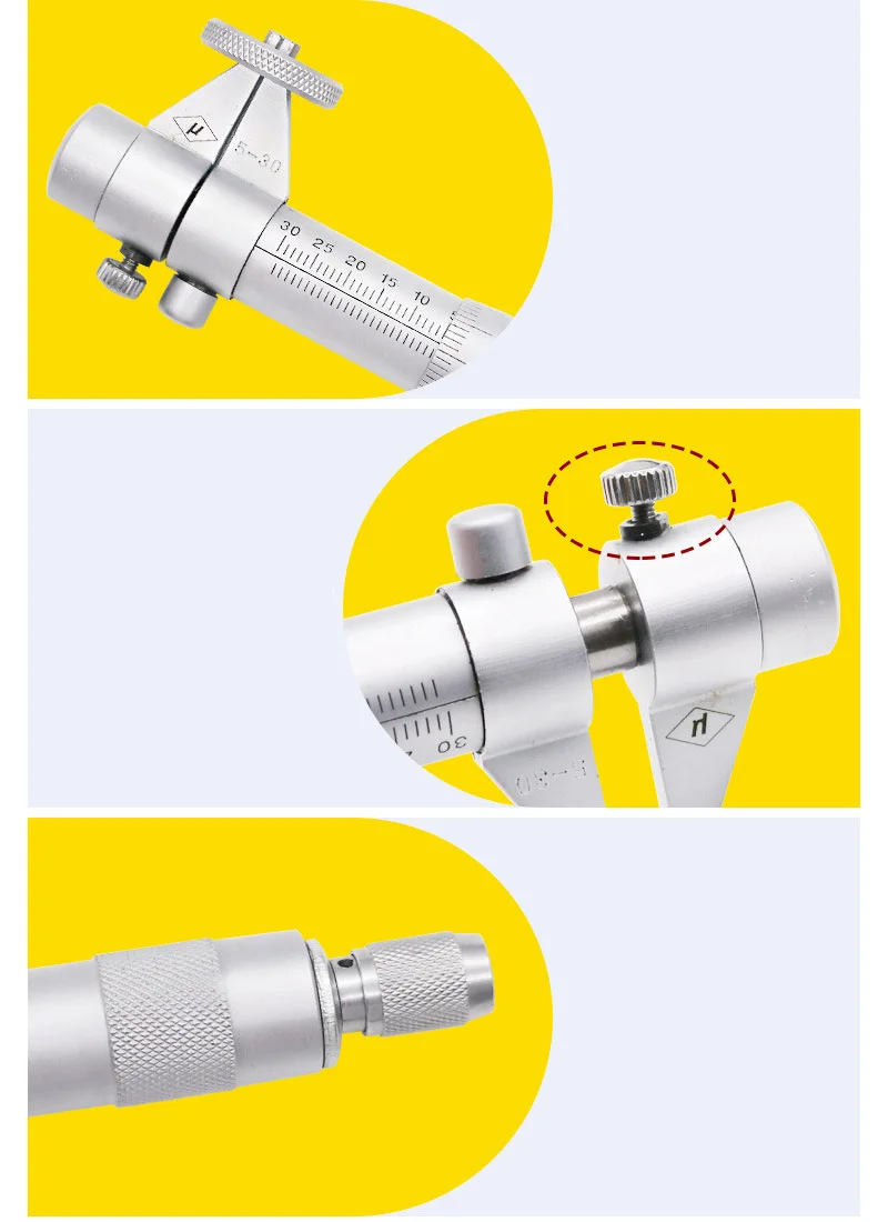 Новый 5-30 мм Внутри микрометр Калибр резьбы метрики внутренние Микрометры карбида измерительные инструменты