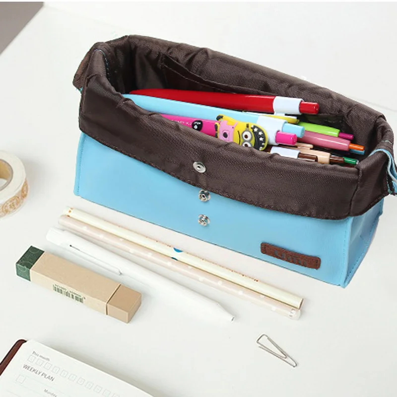 

Creative versatile solid multilayer stationery bags minimalist large capacity pencil student stationery