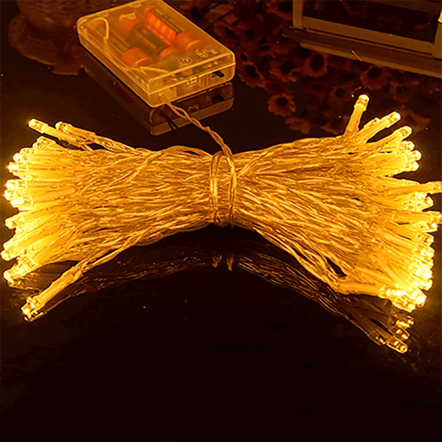 Светодиодная гирлянсветильник на 3 батарейках АА 4 м 40 батарей|string lights|battery led string
