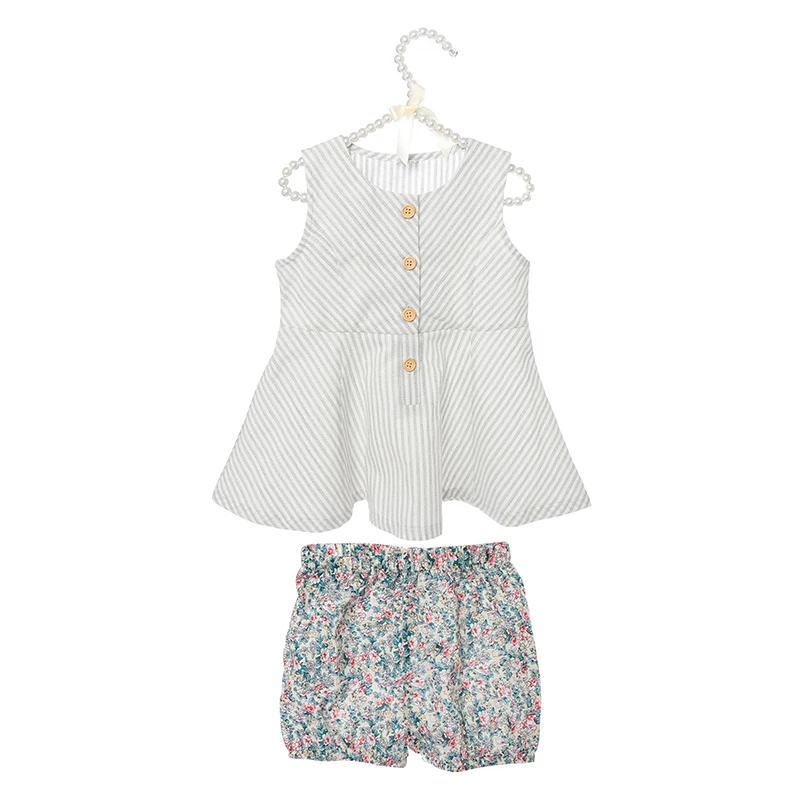 Комплект летней одежды для девочек от Kaiya Angel Boutique топ в полоску без рукавов +