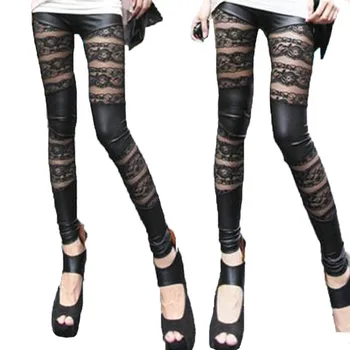 

Fashion Leggings Sexy Women 2019 summer Lady Rose Lace Elegant Through Leggings Pants Footless Black White Skinny Lace Pants C21