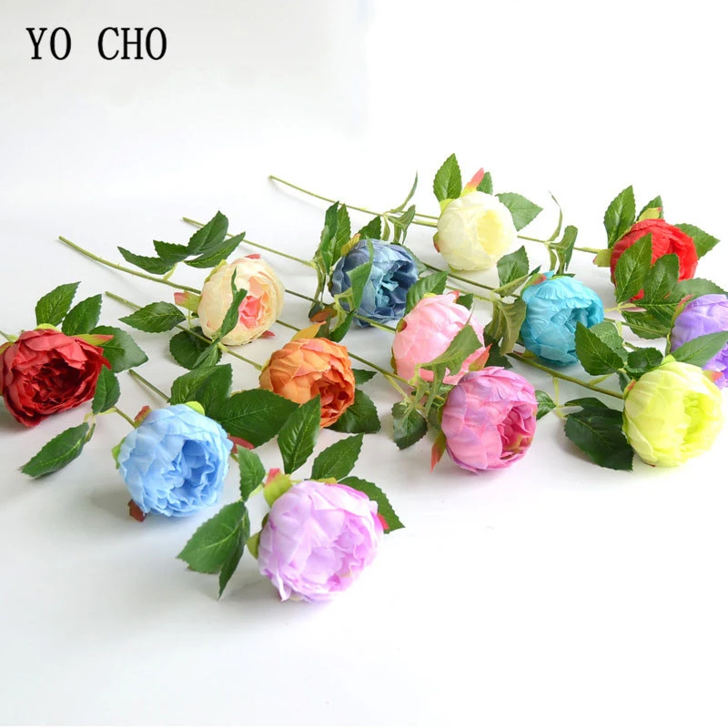 1 Head silk peony artificial flower wedding home decor (12)