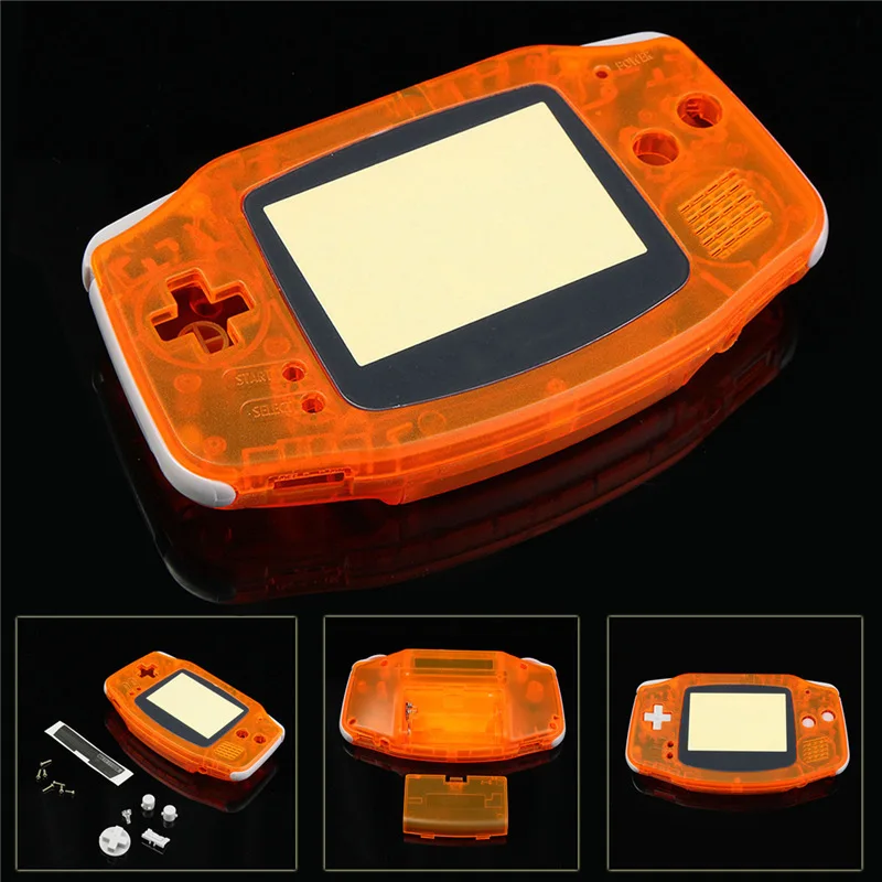 Transparent Orange Clear Full Set Housing Shell Case Cover Frame Repair Parts For Nintendo For GameBoy Advance For GBA