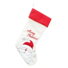 Многоцветная счастлив год Новогодний носок для подарков Конфеты мешок подарка Рождественская игрушка тканевый орнамент 19Jan23 P33