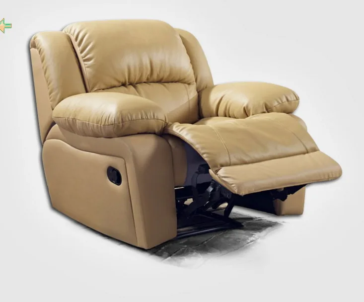Antique European Creative cow real genuine leather chair single living
room sofa chairs swivel chair functional chair recliner