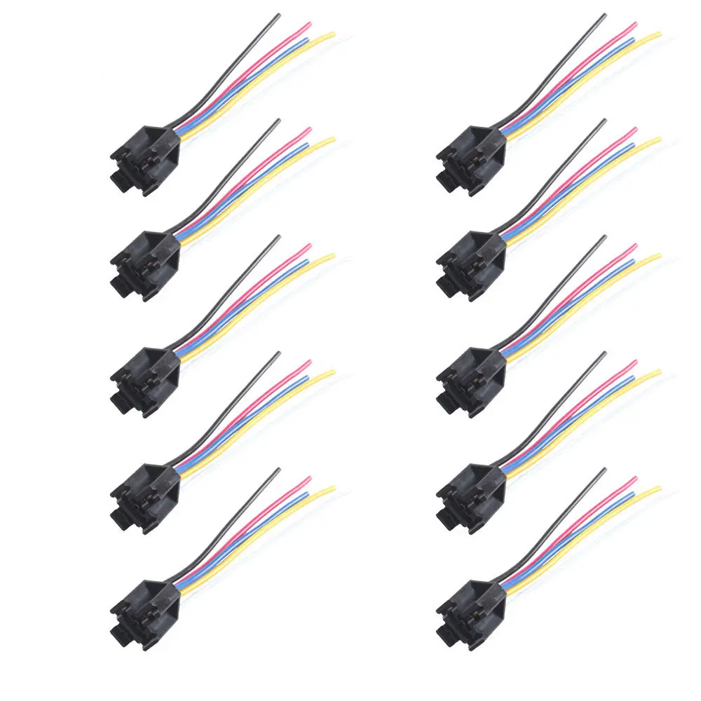 Ee Support 10pcs Car 12v 12 Volt Dc 40a Amp Relay Harness