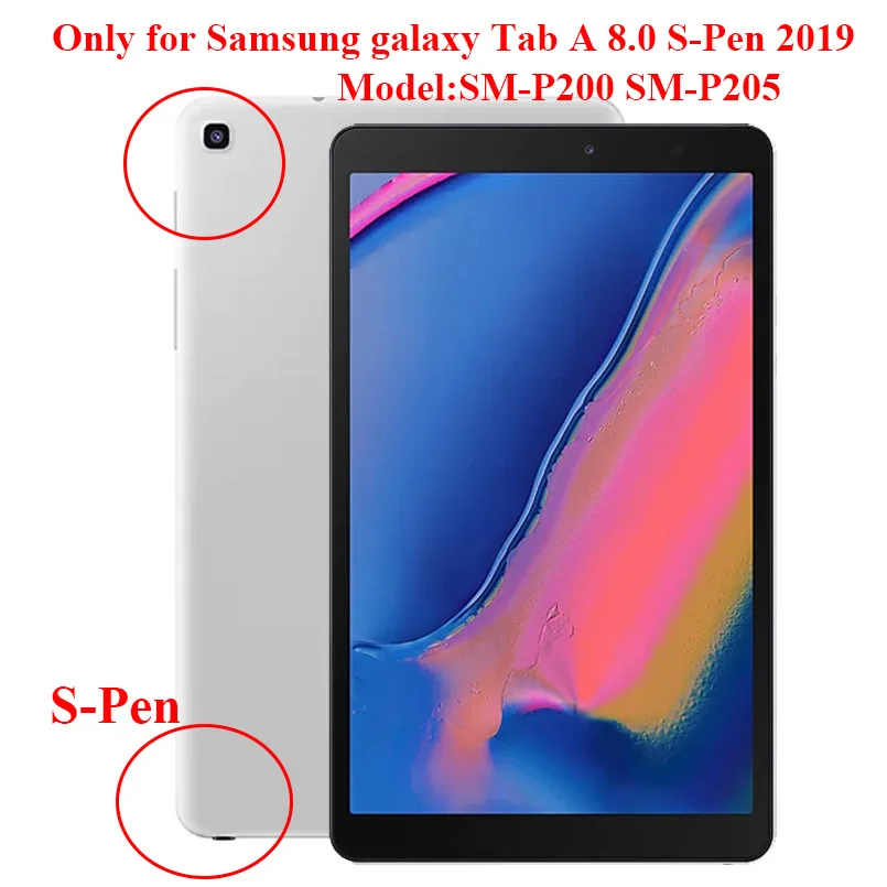 Чехол для планшета samsung Galaxy Tab A 8,0 S-Pen SM-P200 SM-P205 TPU чехол s для samsung SM P205 прозрачный противоударный+ подарок