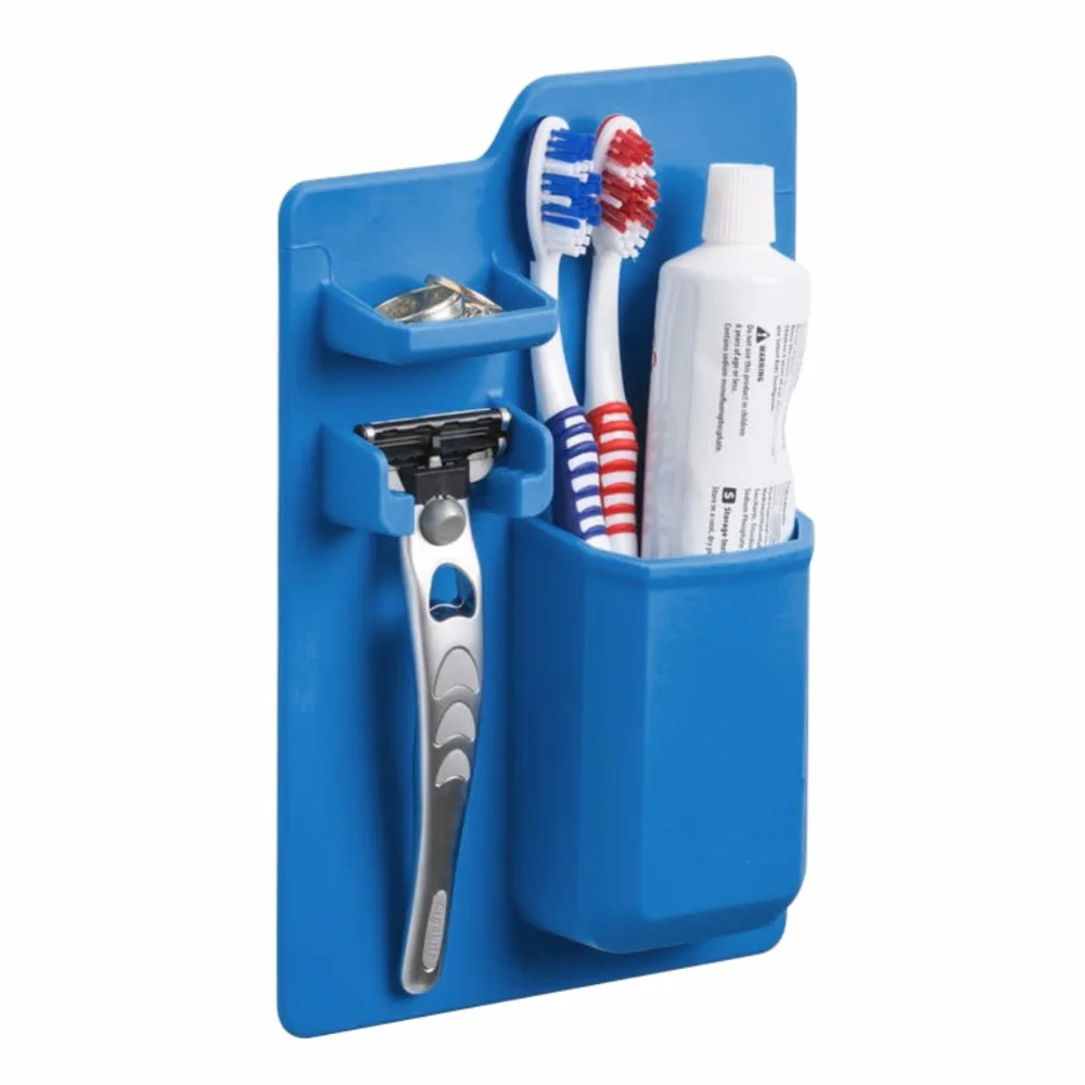 

Wall Mounted Type Bathroom Toothbrush Toothpaste Storage Holder Silicone Razor Storage Holder Bathroom Organizer Tools 1 Pcs