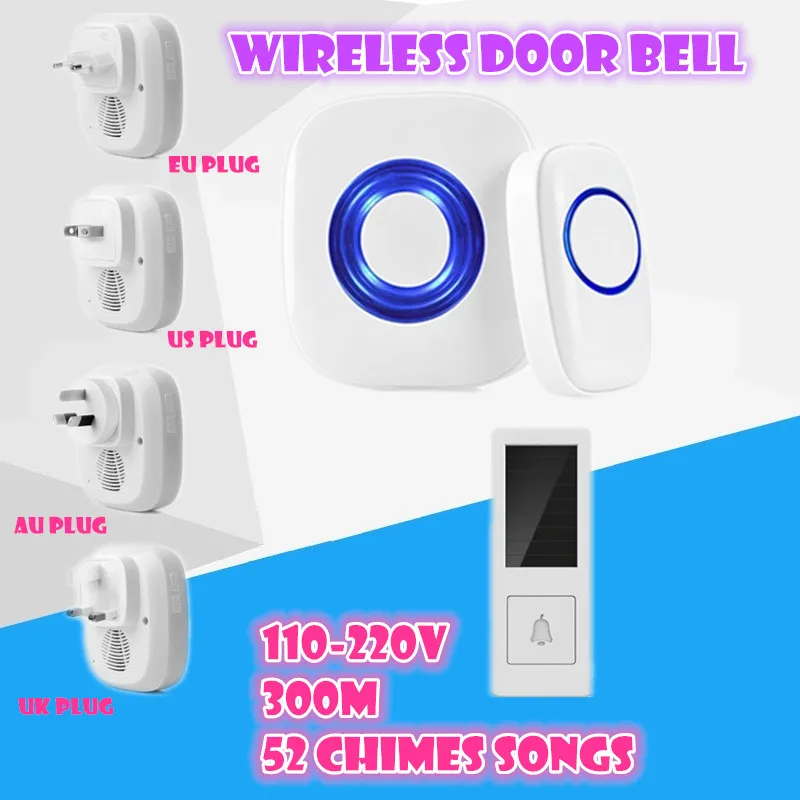 Newest LED Smart home DoorBell Waterproof 300m work range Mini Wireless