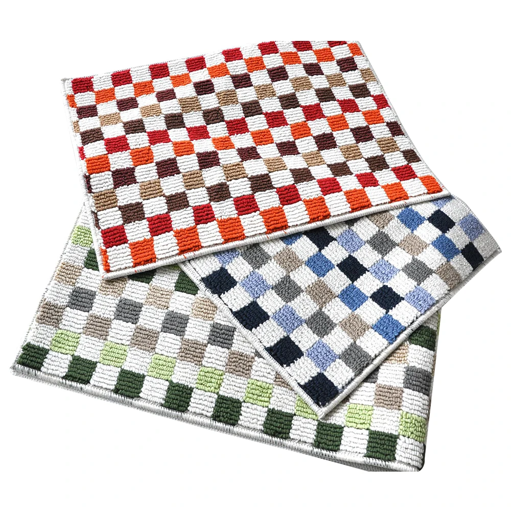 

Rubber Backing Non-slip Kitchen Rug and Carpets Animal Mosaic Small Lattice Design Bathroom Rugs Mat