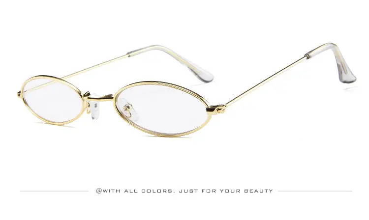 MINIMUM Small Oval Sunglasses for men male retro metal frame clear len yellow red vintage small round sun glasses for women 2018zz01 (3)