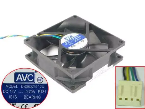 

4-проводной вентилятор охлаждения сервера AVC DS08025T12U P181 DC 12 В 0,70 а 80x80x25 мм