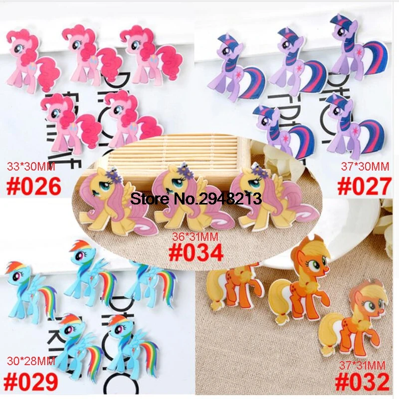 

1.2inch cartoon The Little Pony flat back planar resin for diy decoration crafts accessories 50pcs CRP89
