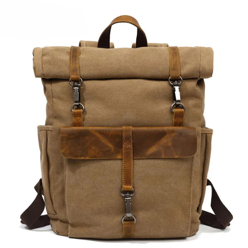 Travel Bags Fashion Canvas Men Backpacks Men's Multi purpose Travel