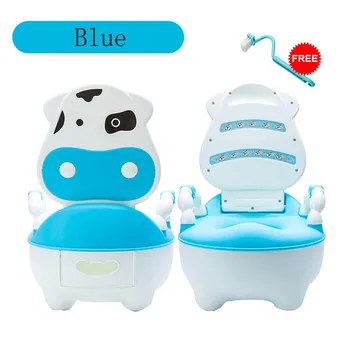 

Lovely Cute Cow for Baby Potty Toilet Bowl Training Pan Toilet Seat Children Bedpan Portable Urinal Comfortable Backrest Toilet