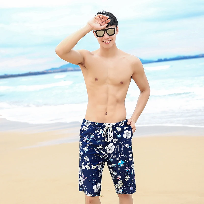Couples Swimwear Three Pieces Bikini Sets with Covers Up Man's beach shorts Lover's Print Floral Swimsuit Sexy Bikini Set 2018