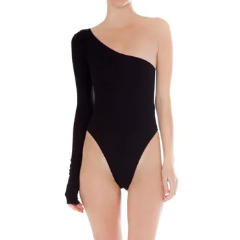 

Sexy One Shoulder Bodysuit Summer Body Shirt Top One Piece Women Jumpsuit Romper Overall Long sleeve Bodysuit 6 Colors