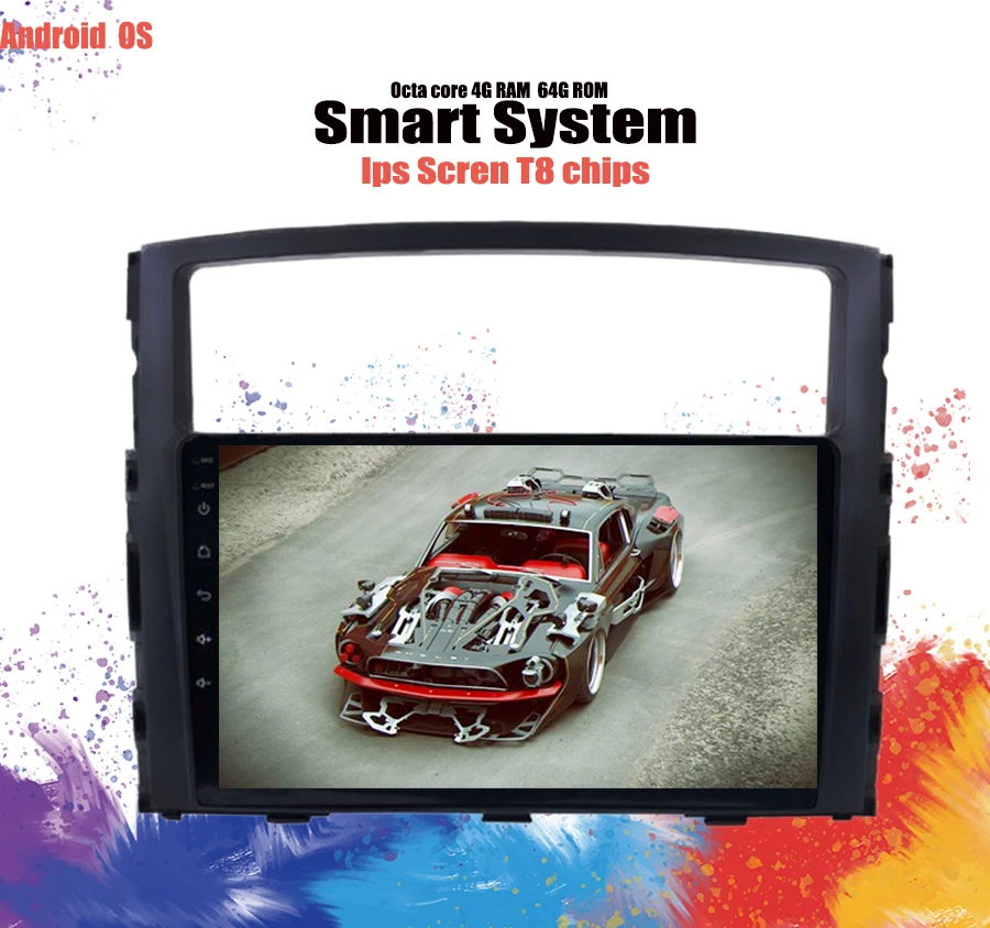 9 &quotAndroid 10 0 6 + 128G 8Core 2Din руль для MITSUBISHI PAJERO V97 2006 Автомобильный головный блок плеер