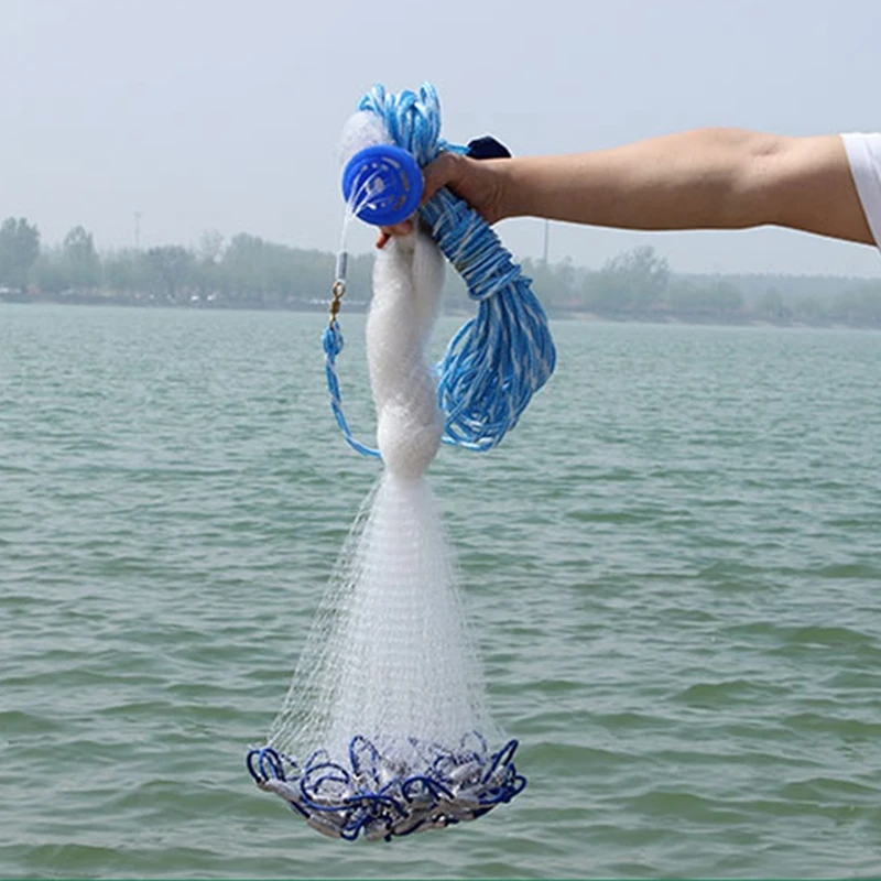 

Cast Fishing nets hand throw fly fishing net Nylon Mesh heavy duty galvanized sinker net for fishing fisherman 2 size