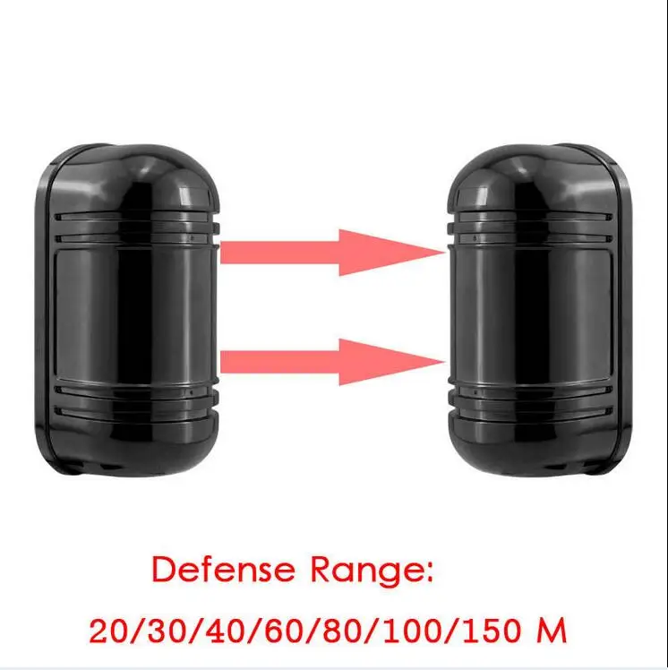 Photoelectric Dual Beam Active Infrared IR Sensor Barrier Detector 80m