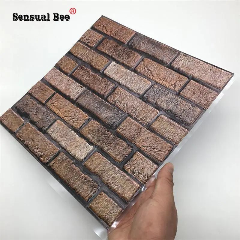 3D кирпичная каменная плитка с тисненым рисунком настенная наклейка на стену