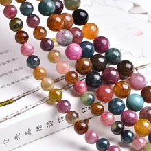 AAA 4 мм 5 мм 6 мм 7 мм 8 мм 9 мм 10 мм натуральный хрустальный Турмалин Бусины для ювелирных изделий Diy браслет бусины, ювелирные украшения Бусины Strand 15"