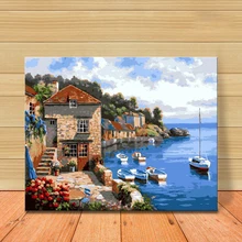 MOLEK морской пейзаж цифровая масляная живопись акриловая окраска ручная роспись настенный плакат романтические картины для декора гостиной