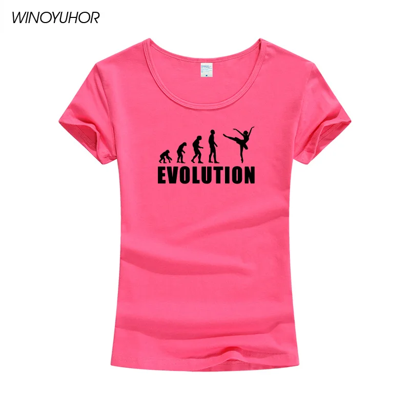 Эволюция балетной танцовщицы футболка женская летняя забавная короткий рукав женские топы модная повседневная футболка брендовая одежда - Цвет: pink