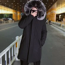 April MOMO Зимняя Мужская парка меховые теплые толстые куртки хлопковые Chaquetas Hombre Parkas мужская верхняя одежда мужские s куртки пальто