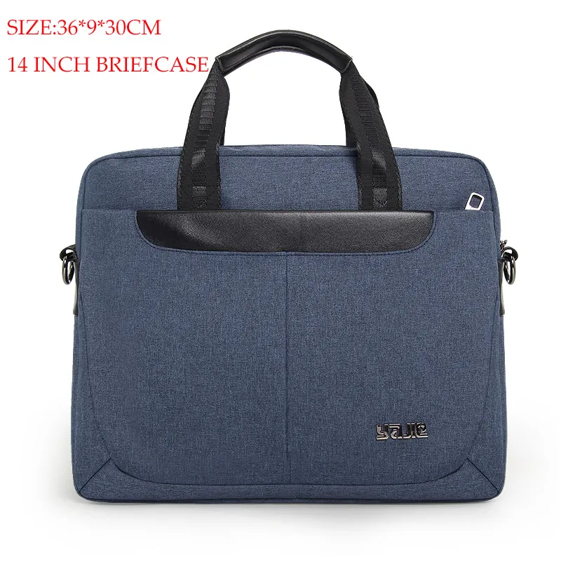 Business Men Briefcase 14 inch Laptop Handbag Casual Men& Women Messenger Bag Business Tote for Document Office Bag Portable - Цвет: blue