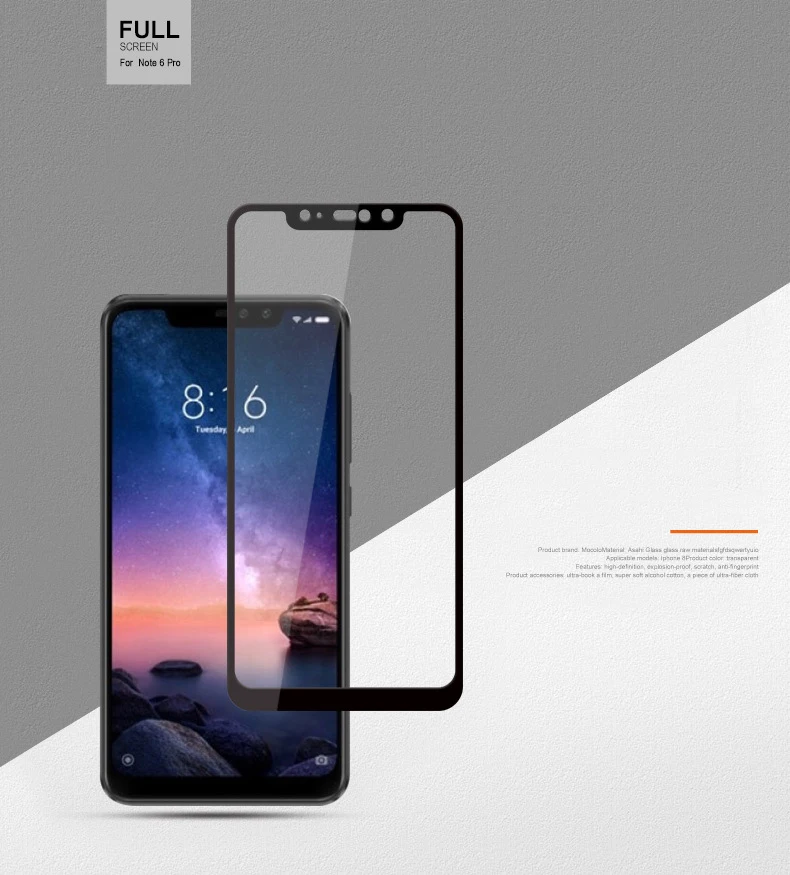 Для Xiaomi Redmi Note 6 Pro Стекло Экран пленка на весь экран Броня закаленное Стекло Xiomi Redmi Note6 Pro Global защитная пленка