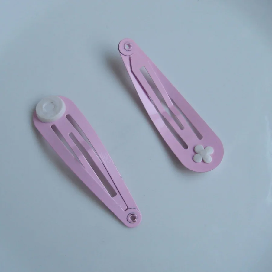 10 шт. 5,0 см металлические заколки для волос DIY детский бант для волос простые заколки без никеля без свинца - Цвет: Light Pink hair clip