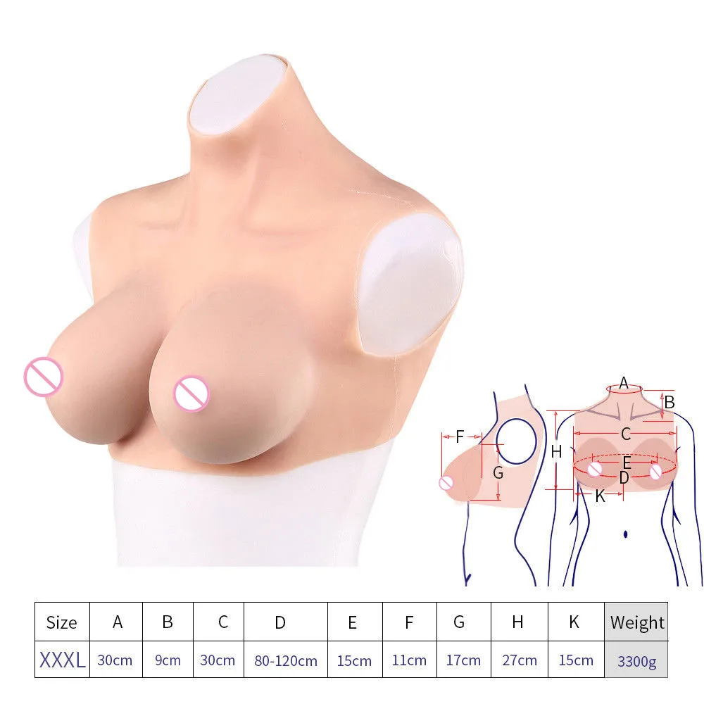 

Halfbody Silicone Breast Forms Cloth G Cup TG CD Realistic Big Boobs Enhancer Silicone Seamless One-Piece Full Cup Sexy
