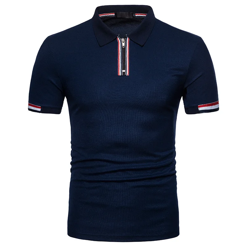 

BINHIIRO Summer New Men Polo shirt Cotton Blends England Style Solid Breathable Short Sleeve Button Stitching color Polo Homme
