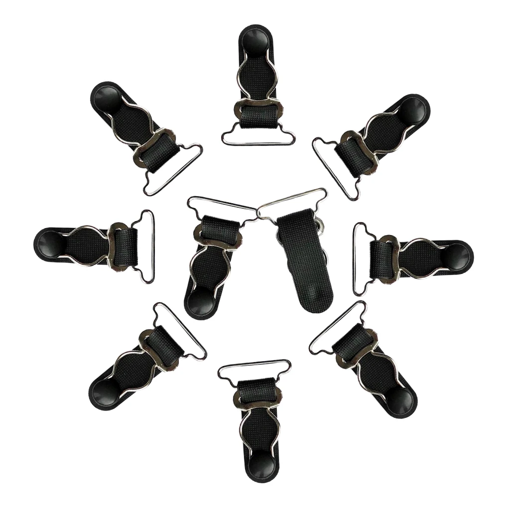 20pcs/set Women White Black Garter Belt Straps Thigh High Stockings Suspenders Grips 26mm