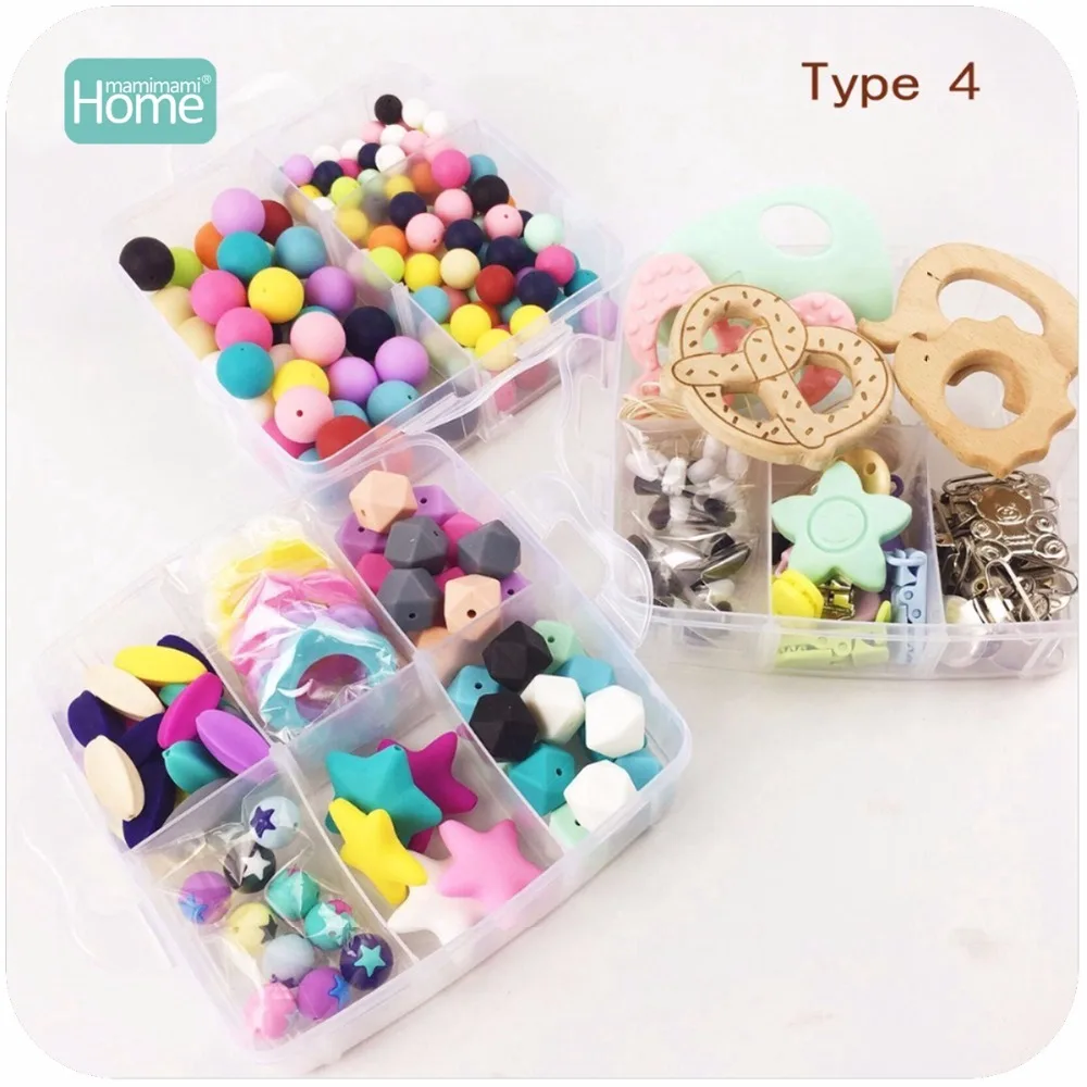 MamimamiHome Wooden Teether Infant Toy Waldorf Toddler Toys Baby Shower Nature Wooden Flower Necklace Bracelet DIY 4